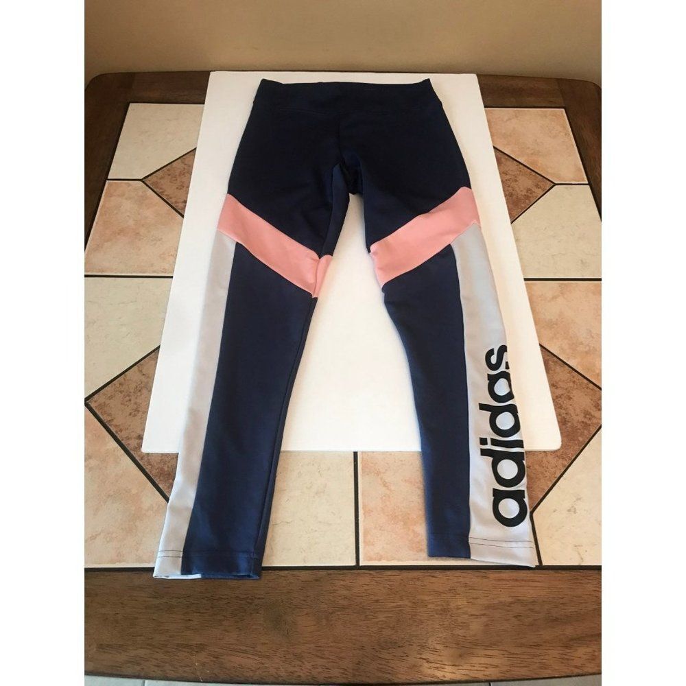 Adidas ladies lightweight colorful athletic leggings size small